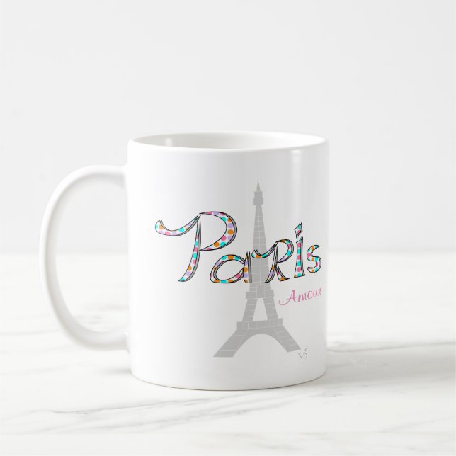 Caneca De Café PARIS Amour com Torre Eiffel (Esquerda)
