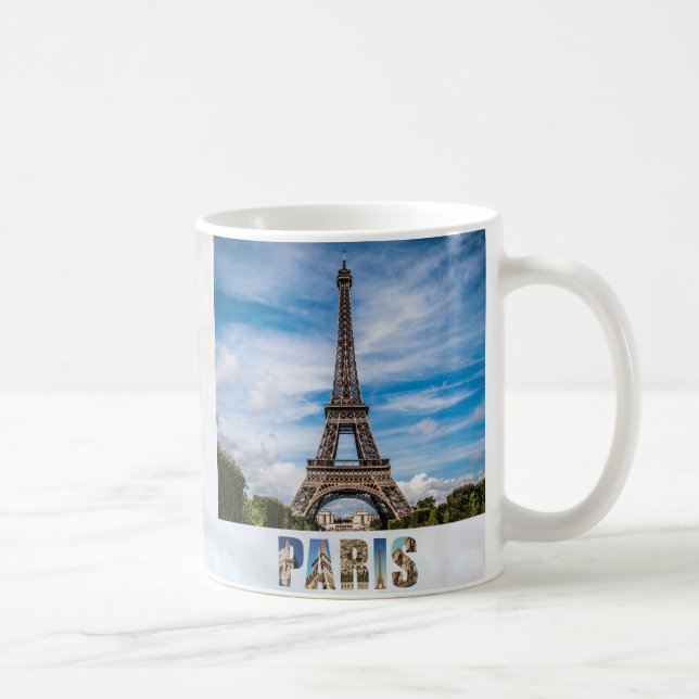 Caneca De Café Paris Eiffel Tower France Viagem da cidade frances (Direita)