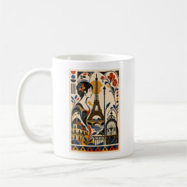 Caneca De Café Paris Elegance – Geometric Art Mug