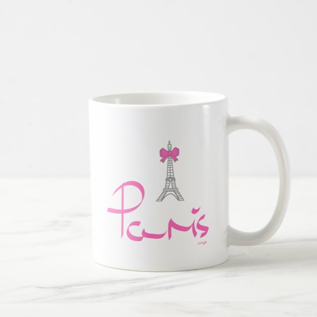 Caneca De Café Paris, França com Arco Rosa (Direita)