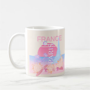 Caneca De Café Paris, França, Viagem Art, Preppy, Pastel