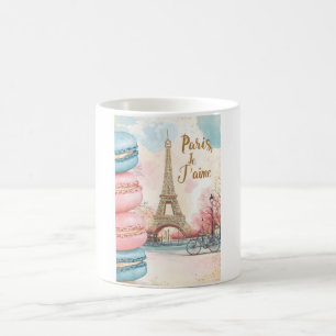 Caneca De Café Paris, Je T'aime - Torre Eiffel com Macarons