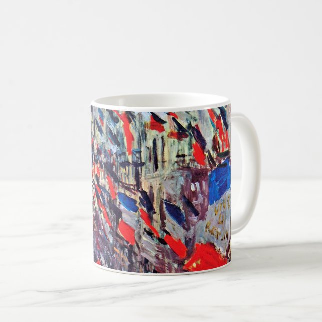 Caneca De Café Paris no Dia Nacional, Claude Monet (Frente Esquerda)