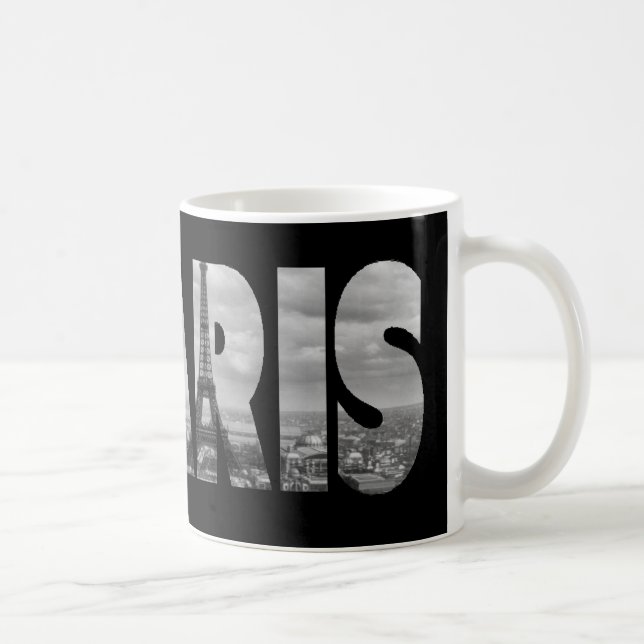 Caneca De Café Paris Preto e Branco (Direita)