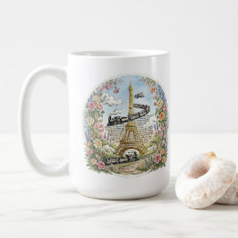 Caneca De Café Paris Romântica, Torre Eiffel, Arte Francesa