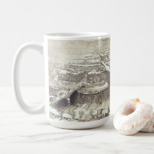 Caneca De Café PARIS SOB NEVE (1890) Vintage Art Christmas Mug