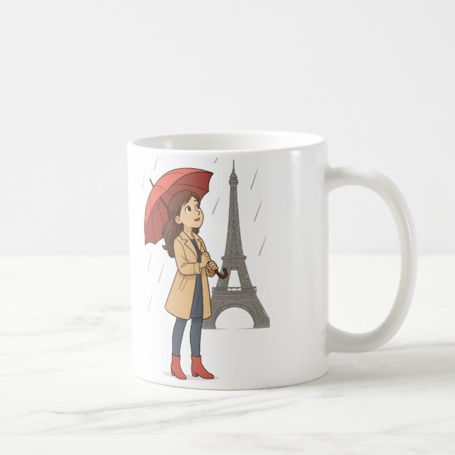 Caneca De Café Parisian Wonder" – Dziewczyna z parasolką pod Wież (Direita)