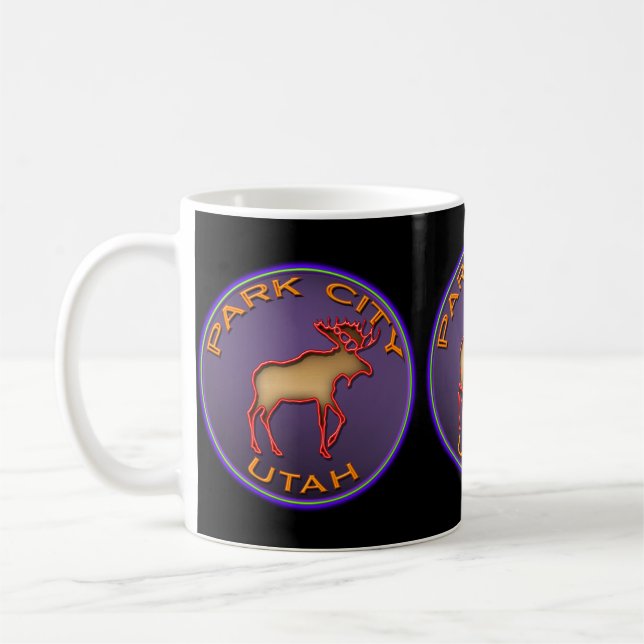 Caneca De Café Park City Moose Medallion Mug - Personalize as Cor (Esquerda)