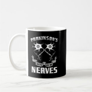 Caneca De Café Parkinsons Nervos Doença Degenerativa Cinza Ribbo