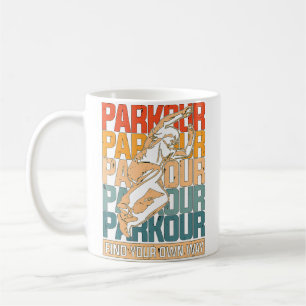 Caneca De Café Parkour Encontre Seu Próprio Caminho Retro Backfli