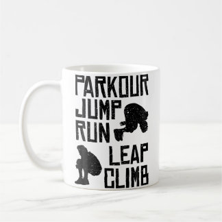 Caneca De Café Parkour Shirt - Jump Run Leap Climb