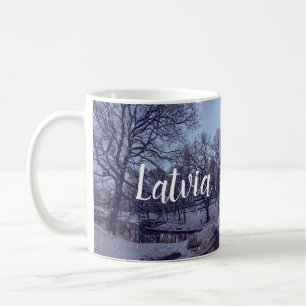 Caneca De Café Parque da cidade de neve de inverno à noite