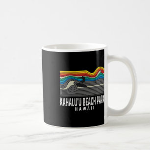 Caneca De Café Parque de Praia Retro Kahalu'u Havaí Surfista de S