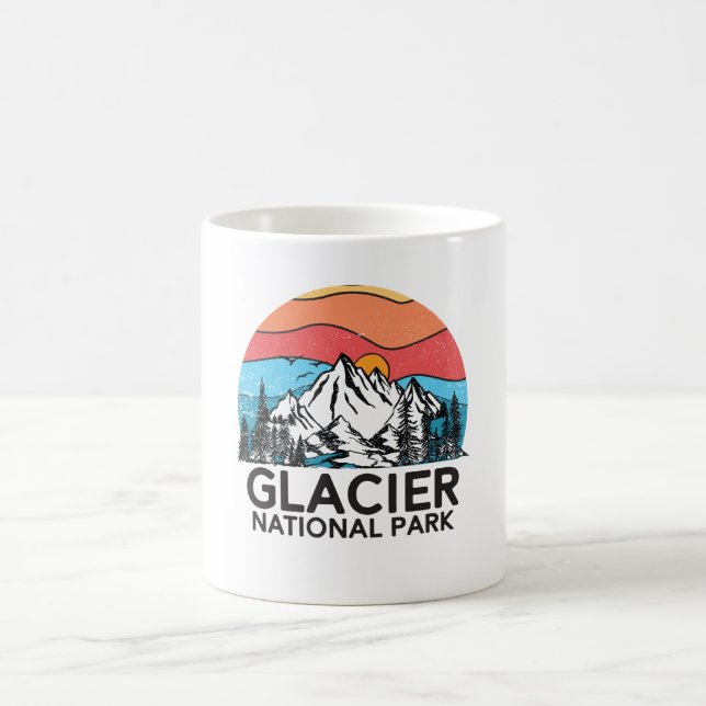 Caneca De Café Parque nacional 80s retro Montana de geleira do (Centro)