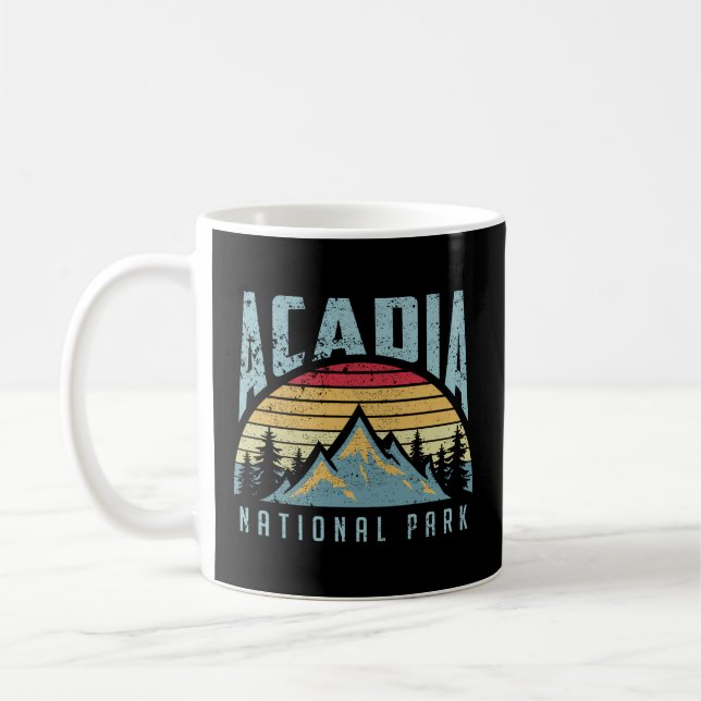 Caneca De Café Parque Nacional Acadia Montanhas Maine (Esquerda)