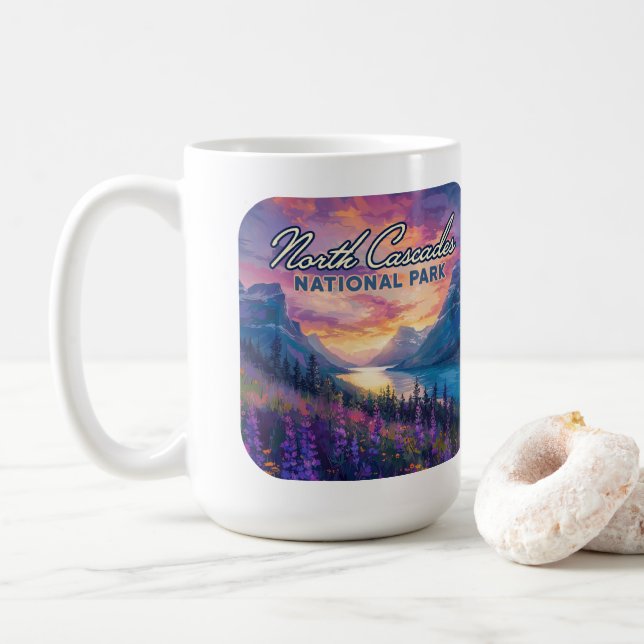 Caneca De Café Parque Nacional das Cascades do Norte, Washington  (Com Donut)