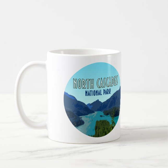 Caneca De Café Parque Nacional das Cascades do Norte Washington (Esquerda)