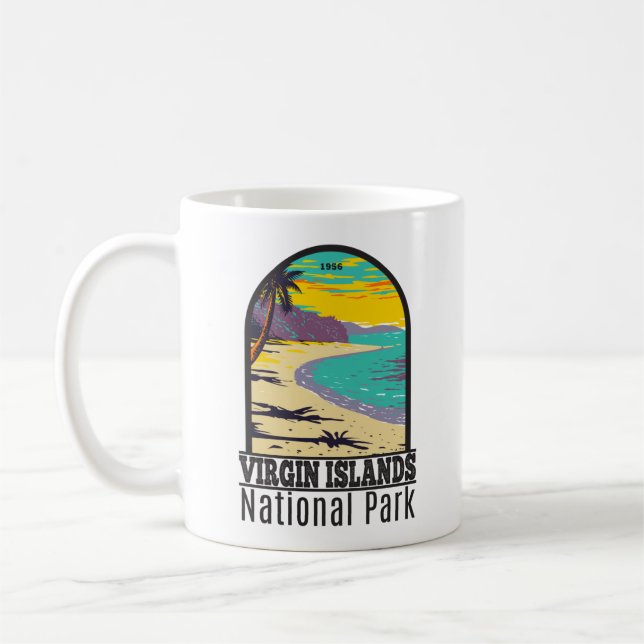 Caneca De Café Parque Nacional das Ilhas Virgens - Baía de Trunk (Esquerda)
