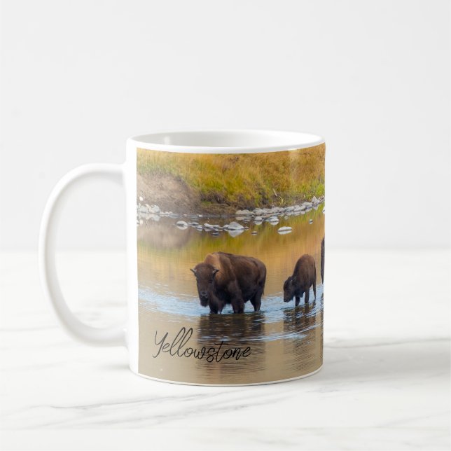 Caneca De Café Parque Nacional de Bison River Crussing Yellowston (Esquerda)