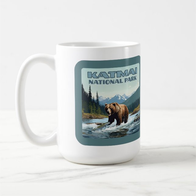 Caneca De Café Parque Nacional de Katmai - Alaska Bear Brooks Riv (Esquerda)