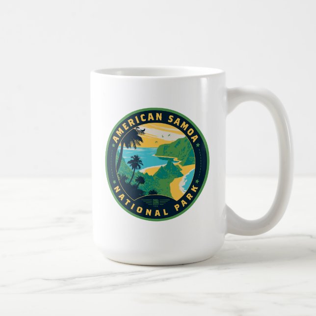 Caneca De Café Parque Nacional de Samoa Americana (Direita)