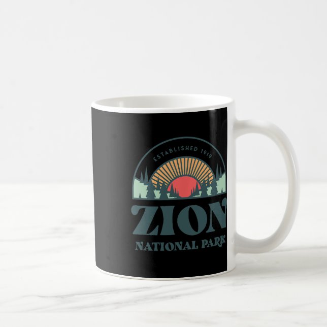 Caneca De Café Parque Nacional de Utah Zion do Estilo Retro (Direita)