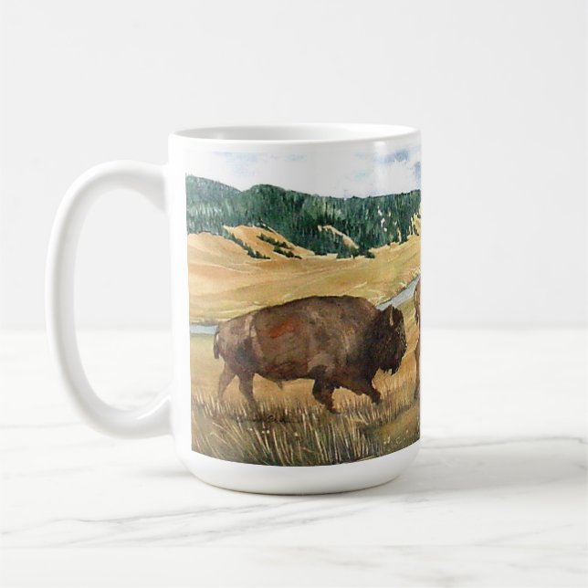 Caneca De Café Parque nacional de Yellowstone do bisonte do vale (Esquerda)