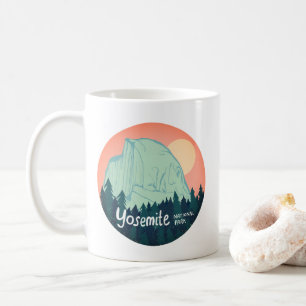 Caneca De Café Parque Nacional de Yosemite Meio Dome Sunset Teal