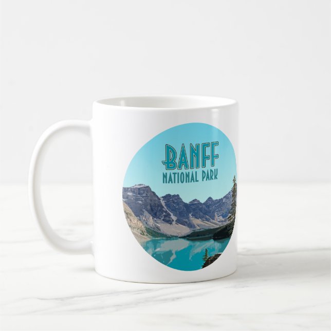 Caneca De Café Parque Nacional do Moraine Lake Banff Canada Vinta (Esquerda)