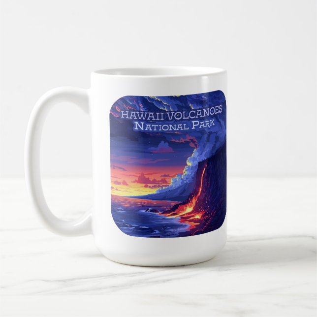 Caneca De Café Parque Nacional dos Vulcões do Havaí - Grande Ilha (Esquerda)