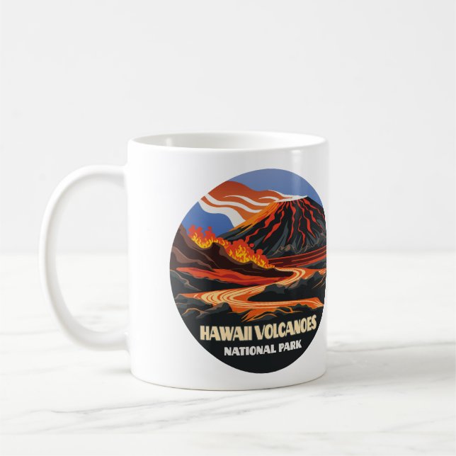 Caneca De Café Parque Nacional dos Vulcões do Havaí, Mauna Loa Vi (Esquerda)