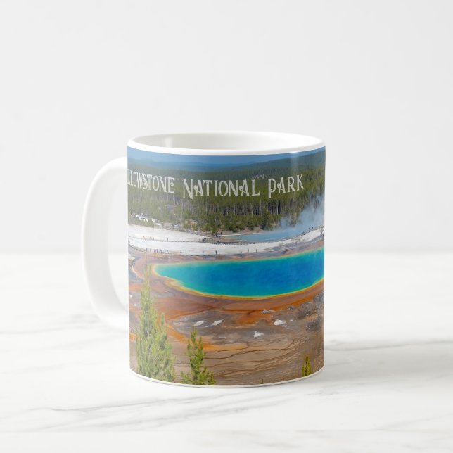 Caneca De Café Parque Nacional Grand Prismatic Primavera Yellowst (Frente Esquerda)