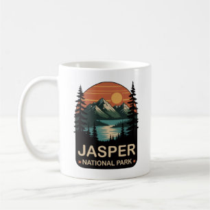 Caneca De Café Parque Nacional Jasper Design de Montanha Vintage