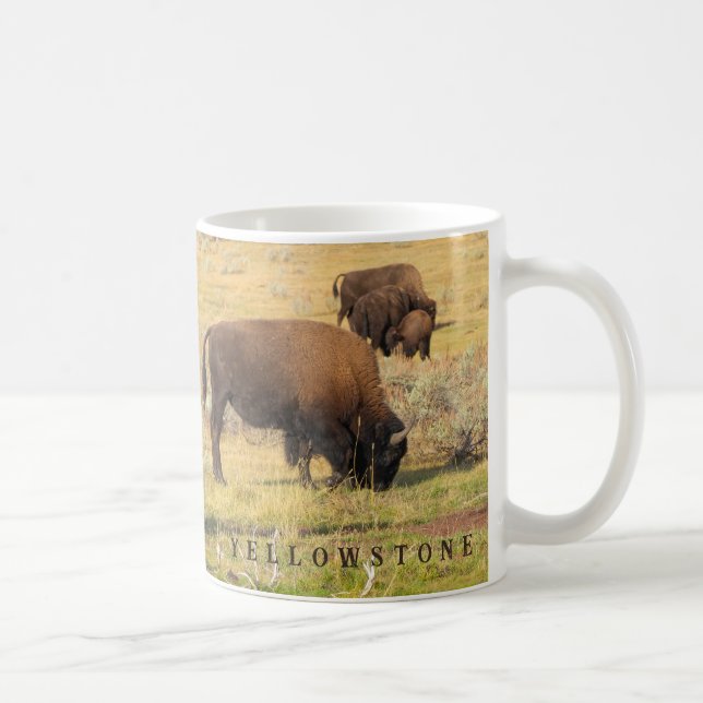 Caneca De Café Parque Nacional Lamar Valley Bison Yellowstone (Direita)