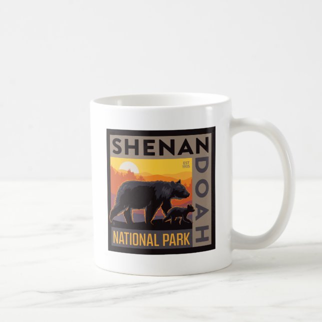 Caneca De Café Parque Nacional Shenandoah | Urso mamário e Cubos (Direita)
