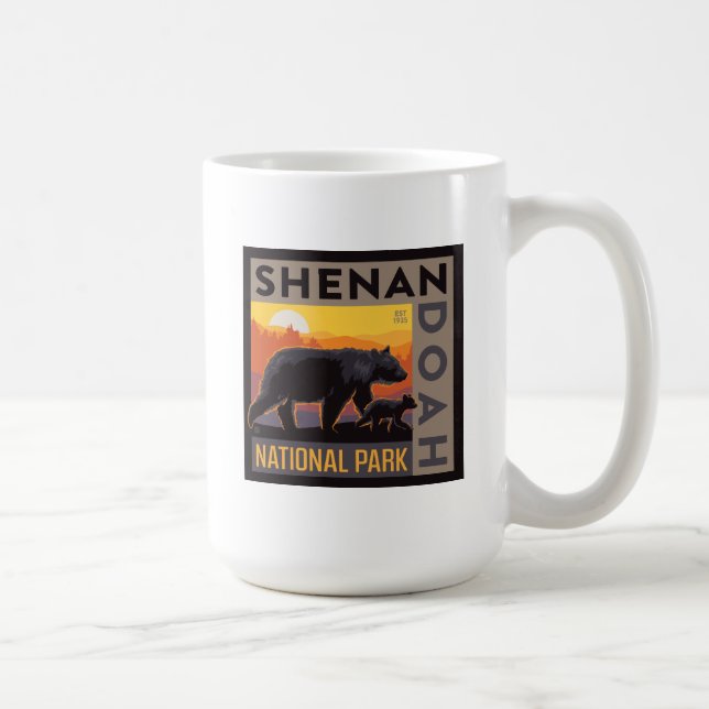 Caneca De Café Parque Nacional Shenandoah | Urso mamário e Cubos (Direita)