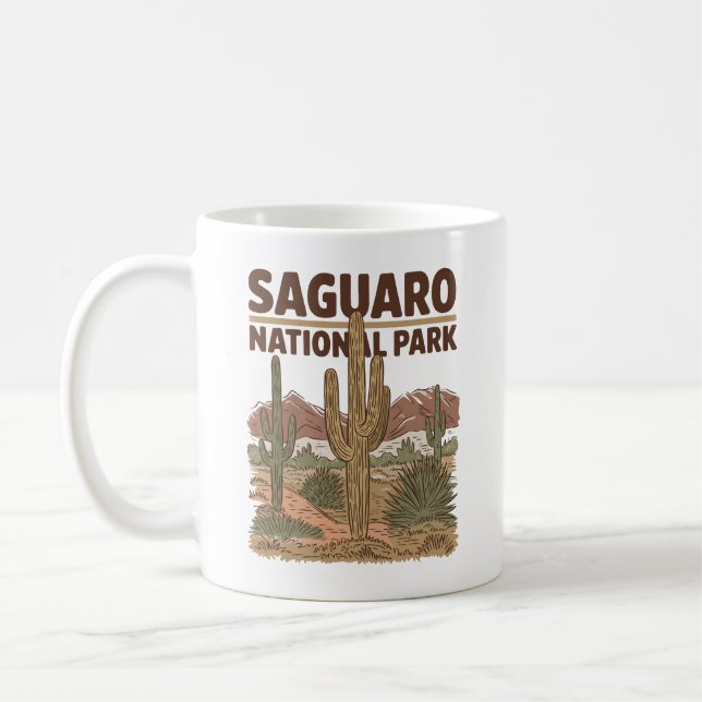 Caneca De Café Parque Nacional Sonoran Desert Saguaro (Esquerda)