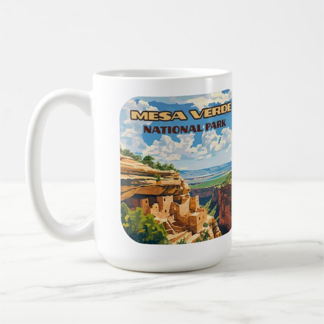 Caneca De Café Parque Nacional Verde Colorado Cliff House (Esquerda)