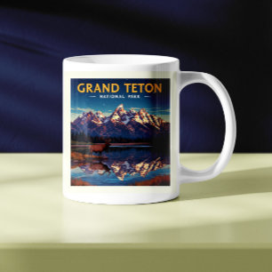 Caneca De Café Parque Nacional Vintage Grand Teton