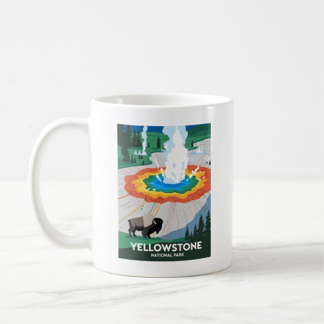 Caneca De Café Parque Nacional Vivid Yellowstone (Esquerda)