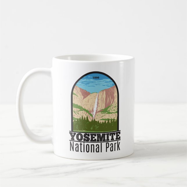 Caneca De Café Parque Nacional Yosemite California Waterfall (Esquerda)