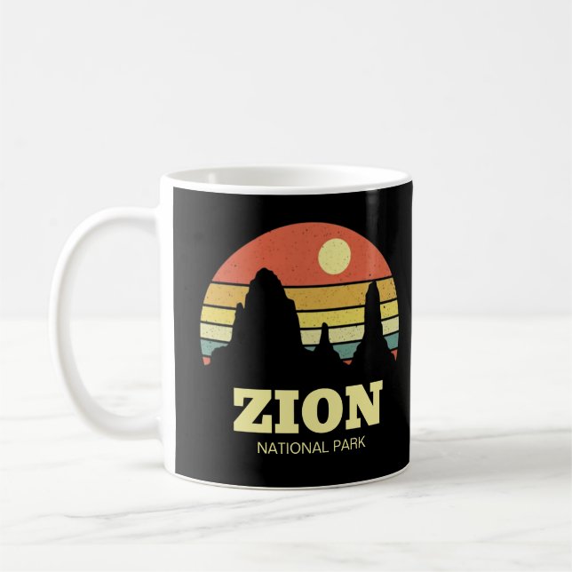 Caneca De Café Parque Nacional Zion Moderno Sudoeste de Utah Pret (Esquerda)