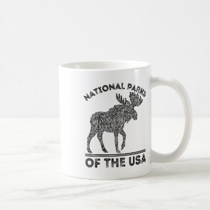 Caneca De Café Parques Nacionais Alce Caminhada Viagem Acampament