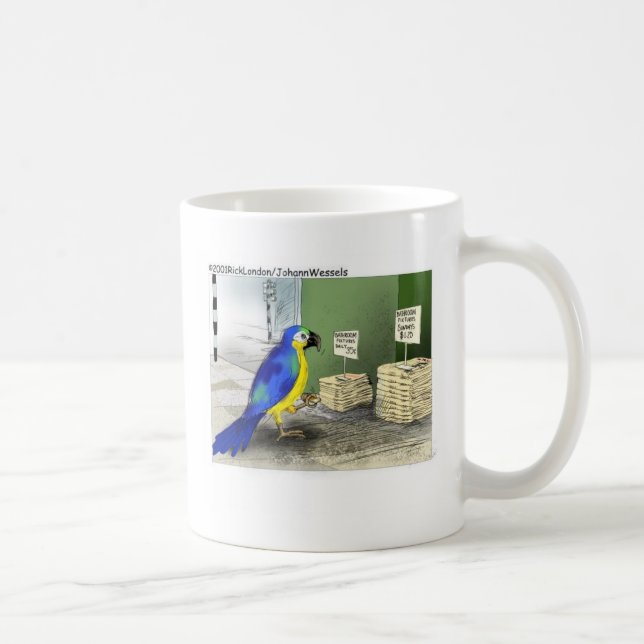 Caneca De Café Parrot Bathroom Fixations Engraçados Presentes de  (Direita)