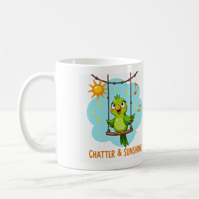 Caneca De Café Parrot Chatter & Sunshine Laughter (Esquerda)