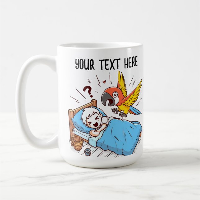 CANECA DE CAFÉ PARROT DE ALARME ACORDAR UP (Esquerda)