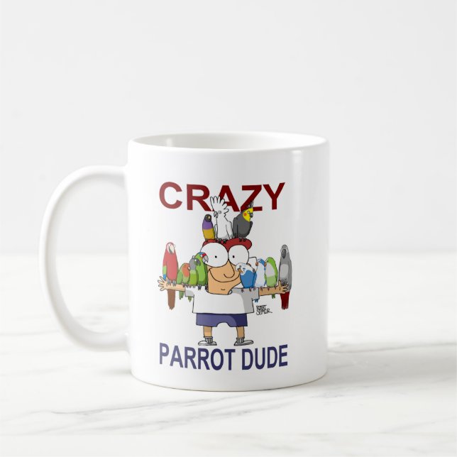 Caneca De Café Parrot Dude Louco (Esquerda)