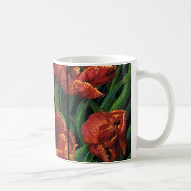 Caneca De Café "Parrot Tulips Triptych" Mug (Direita)