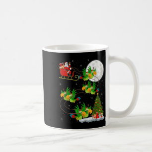 Caneca De Café Parrots Bird Papais noeis Sleigh Voando Engraçado