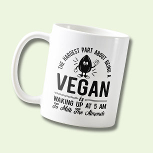 Caneca De Café Parte mais difícil de Vegan, Leite as amêndoas, 
